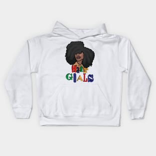 Hair Goals for Afro Queens Kids Hoodie